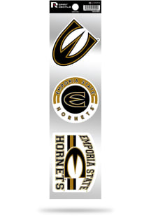 Emporia State Hornets 3pk Retro Auto Decal - Gold