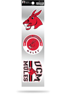 Central Missouri Mules 3pk Retro Auto Decal - Red