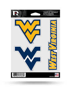 West Virginia Mountaineers Triple Spirit Auto Decal - Navy Blue