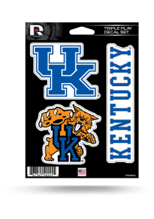Kentucky Wildcats Triple Play Auto Decal - Blue
