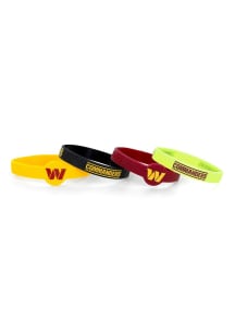 Washington Commanders 4pk Silicone Emblem Kids Bracelet