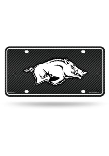 Arkansas Razorbacks Red Metal Car Accessory License Plate