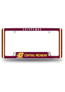 Central Michigan Chippewas All Over Chrome License Plate Frame - Maroon