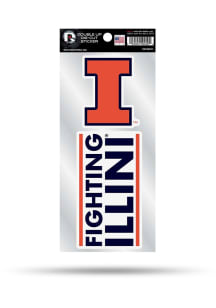 Illinois Fighting Illini Double Up Auto Decal - Orange