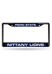 Penn State Nittany Lions Black Chrome License Plate Frame - Blue