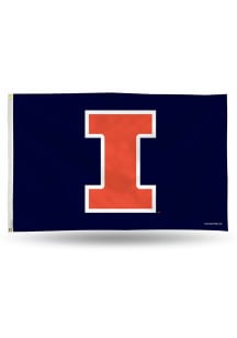 Illinois Fighting Illini 3x5 in Silk Screen Grommet Flag - Orange