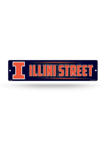 Illinois Fighting Illini 4x16 Plastic Sign - Orange