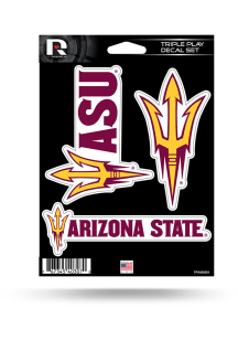 Arizona State Sun Devils Triple Play Auto Decal - Maroon