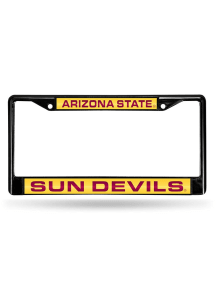 Arizona State Sun Devils Black Chrome License Plate Frame - Maroon