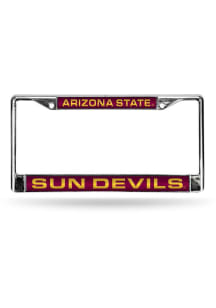 Arizona State Sun Devils Wordmark Chrome License Plate Frame - Maroon