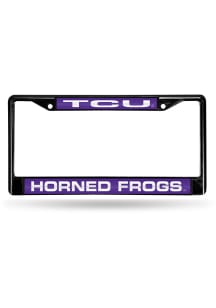TCU Horned Frogs Black Chrome License Plate Frame - Purple