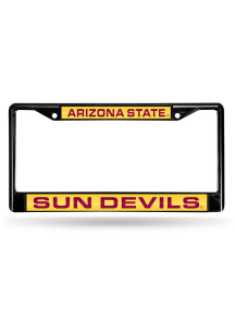 Arizona State Sun Devils Black Laser Chrome License Plate Frame - Maroon