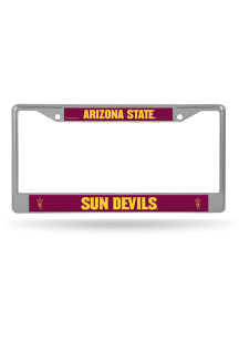 Arizona State Sun Devils Script Chrome License Plate Frame - Maroon
