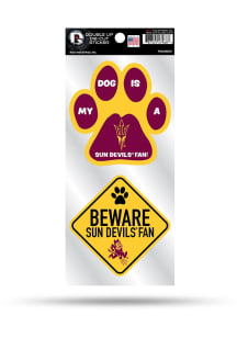 Arizona State Sun Devils 2pc Pet Themed Auto Decal - Maroon