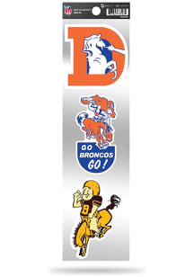 Denver Broncos 3pk Retro Auto Decal - Navy Blue