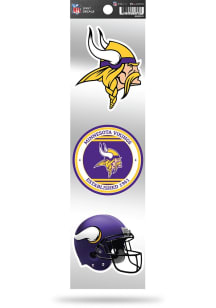 Minnesota Vikings 3pk Retro Auto Decal - Purple