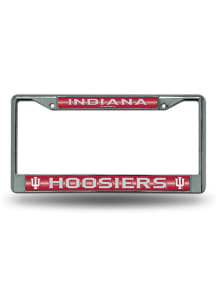 Indiana Hoosiers Bling Chrome License Plate Frame - Crimson