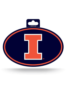 Illinois Fighting Illini Euro Auto Decal - Orange