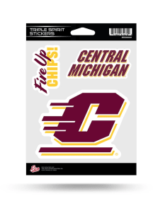 Central Michigan Chippewas Triple Spirit Auto Decal - Maroon
