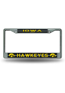 Iowa Hawkeyes Bling Chrome License Plate Frame - Yellow