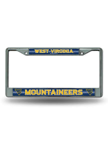 West Virginia Mountaineers Bling Chrome License Plate Frame - Navy Blue