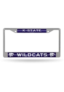 K-State Wildcats Bling Chrome License Plate Frame - Purple