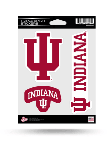 Indiana Hoosiers Triple Spirit Design Auto Decal - Crimson