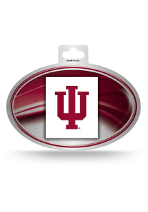 Indiana Hoosiers Full Color Metallic Oval Auto Decal - Crimson