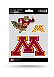 Minnesota Golden Gophers Triple Spirit Auto Decal - Maroon