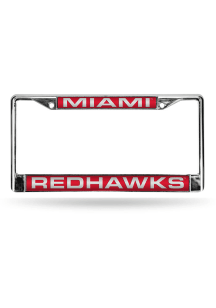 Miami RedHawks Chrome License Plate Frame - Red