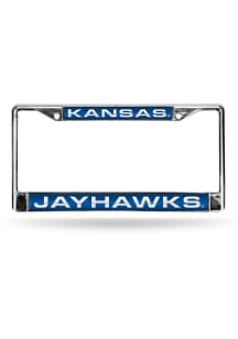 Kansas Jayhawks Chrome License Plate Frame - Blue