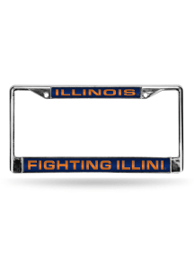 Illinois Fighting Illini Chrome License Plate Frame - Orange