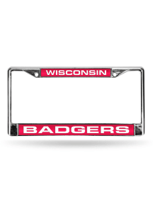 Wisconsin Badgers Chrome License Plate Frame - Red