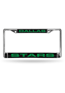 Dallas Stars Chrome License Plate Frame - Green