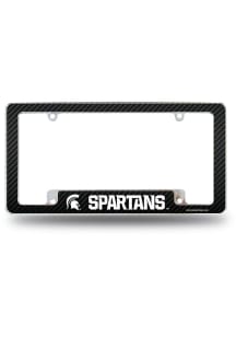 Michigan State Spartans All Over Chrome License Plate Frame - Green