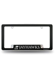 Kansas Jayhawks All Over Chrome License Plate Frame - Black
