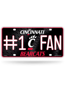Cincinnati Bearcats Red #1 Fan Metal Car Accessory License Plate