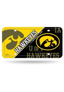 Iowa Hawkeyes Yellow Metal Car Accessory License Plate