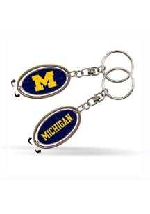 Michigan Wolverines Spinner Keychain - Blue