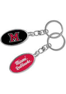 Miami RedHawks Spinner Design Keychain - Red
