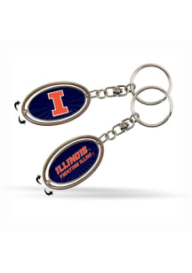 Illinois Fighting Illini Spinner Keychain - Blue