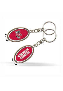 Wisconsin Badgers Spinner Keychain - Red