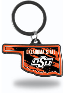 Oklahoma State Cowboys State Shape Keychain - Orange