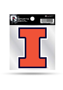 Illinois Fighting Illini 4x4 Logo Auto Decal - Orange