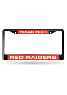 Texas Tech Red Raiders Black Laser License Plate Frame - Red