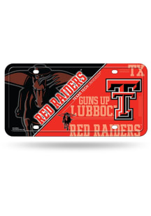 Texas Tech Red Raiders Red Metal Car Accessory License Plate