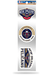New Orleans Pelicans 3pk Retro Auto Decal - Navy Blue
