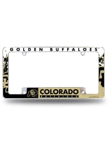 Colorado Buffaloes Carbon Fiber All Over Chrome License Plate Frame - Black