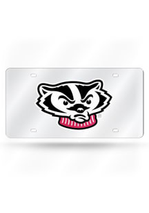 Wisconsin Badgers Red Laser Cut Car Accessory License Plate