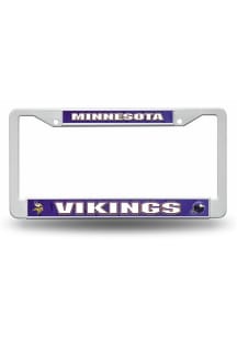 Minnesota Vikings White Plastic License Plate Frame - Purple